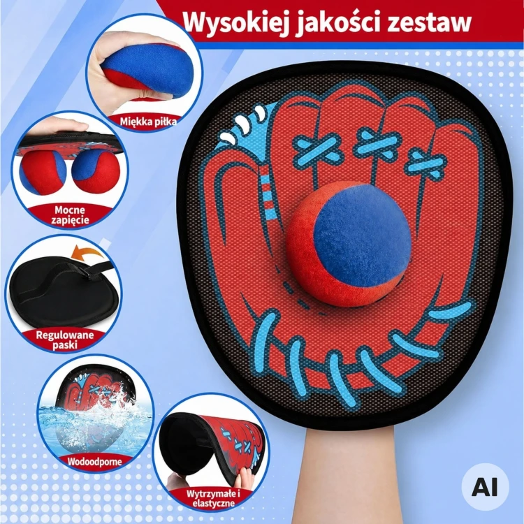 Miękkie piłki z zestawu gry zręcznościowej WOOPIE na jasnym tle