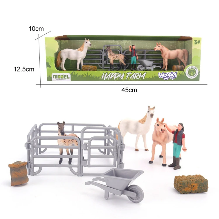 Zestaw Farma Konie Mały Farmer WOOPIE – figurki i akcesoria do zabawy w gospodarstwo