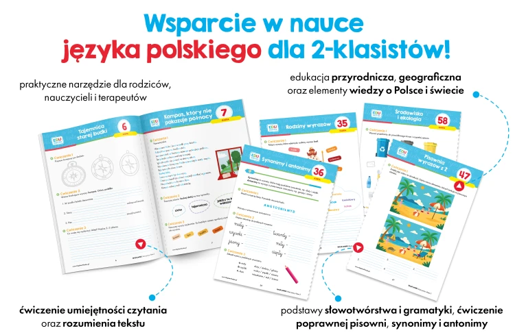 Przykładowe strony z kart pracy Język polski klasa 2 Kapitan Nauka