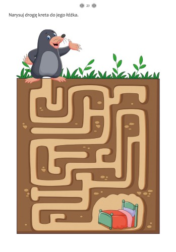 Kolorowe ilustracje kart pracy na koncentrację edukacja przedszkolna Harmonia