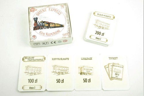 Karty gry Orient Express ABINO przedstawiające bilety i karty specjalne
