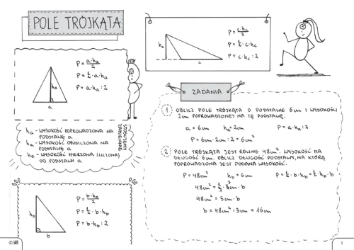 Zestaw kart pracy Matematyka – przykładowe strony z graficznymi notatkami i ćwiczeniami