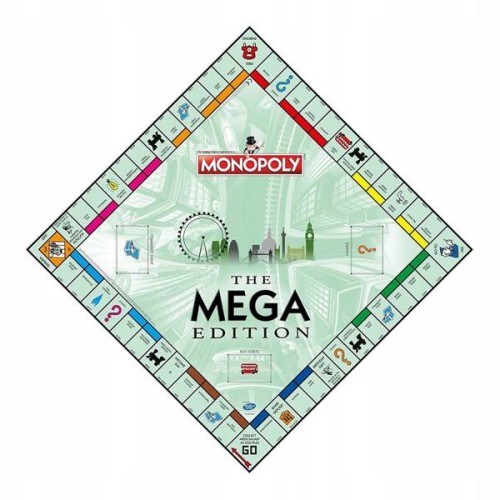 Zbliżenie na pionki i karty do gry Monopoly Mega Winning Moves