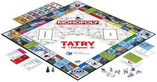 Plansza i elementy gry Monopoly Tatry i Zakopane od Winning Moves
