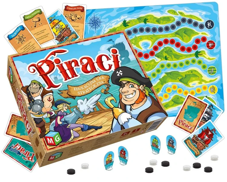 Piraci – strategiczna gra planszowa MULTIGRA, plansza i elementy gry