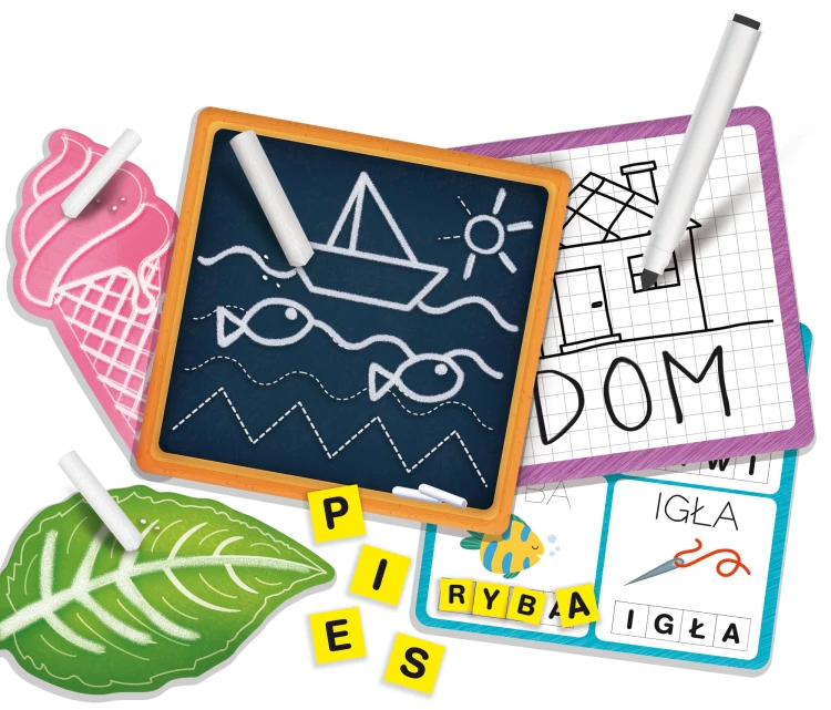Tablica magnetyczna Lisciani Montessori do nauki słów i pisania w zestawie edukacyjnym