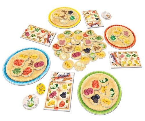 Plansze z żetonami i kostką do gry w Ale Pizza Bon Appetit JAWA GRY
