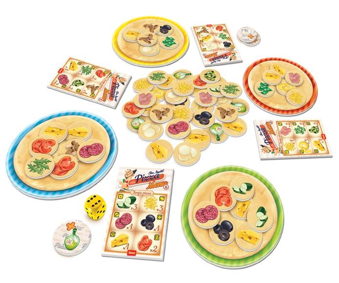 Plansze z żetonami i kostką do gry w Ale Pizza Bon Appetit JAWA GRY
