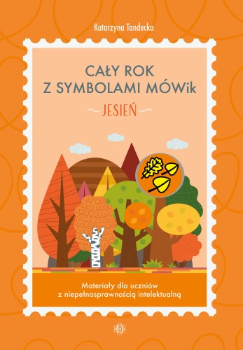 Okładka kart pracy Cały rok z symbolami MÓWik Jesień z piktogramami AAC od Harmonia podręczniki
