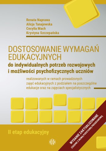 Okładka książki Dostosowanie wymagań edukacyjnych II etap edukacyjny wydawnictwa HARMONIA w formacie 234x165x7 mm