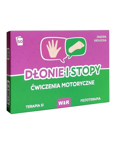 Zestaw 50 kart z ćwiczeniami motorycznymi do terapii ręki i stopy Wir (T), widok okładki i układu kart