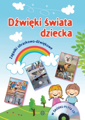 Okładka zestawu Dźwięki świata dziecka – zagadki obrazkowo-dźwiękowe z płytą CD wydawnictwa HARMONIA