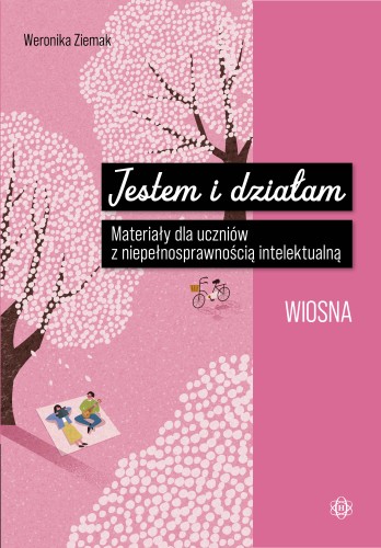 Okładka kart pracy Jestem i działam. Wiosna – Harmonia podręczniki z motywem wiosennym i edukacyjnym