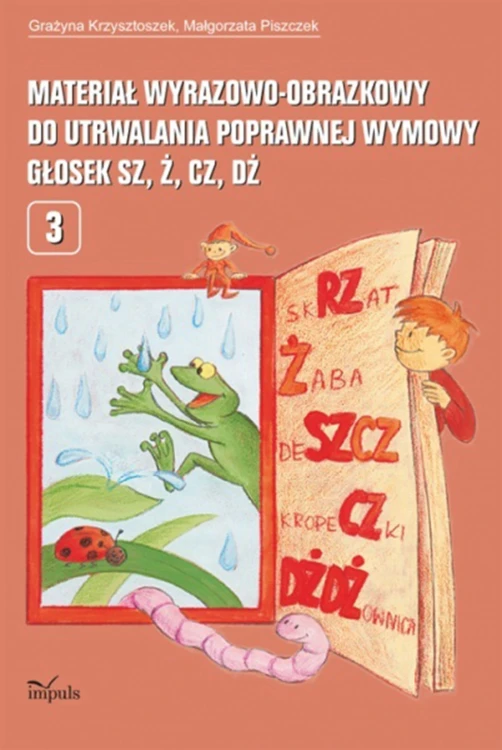 Materiały logopedyczne IMPULS do ćwiczeń poprawnej wymowy głosek sz, ż, cz, dż w formacie 282x190x8 mm