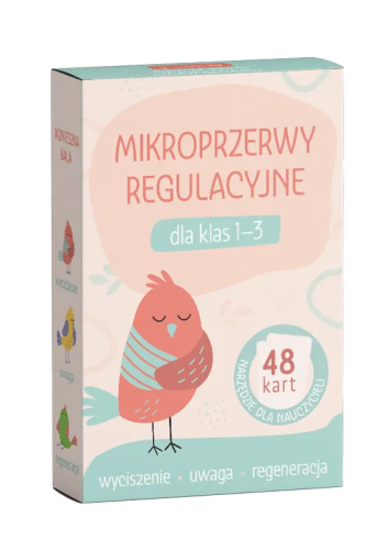 Mikroprzerwy regulacyjne dla klas 1–3 – 48 kart wyciszenia, uwagi i regeneracji