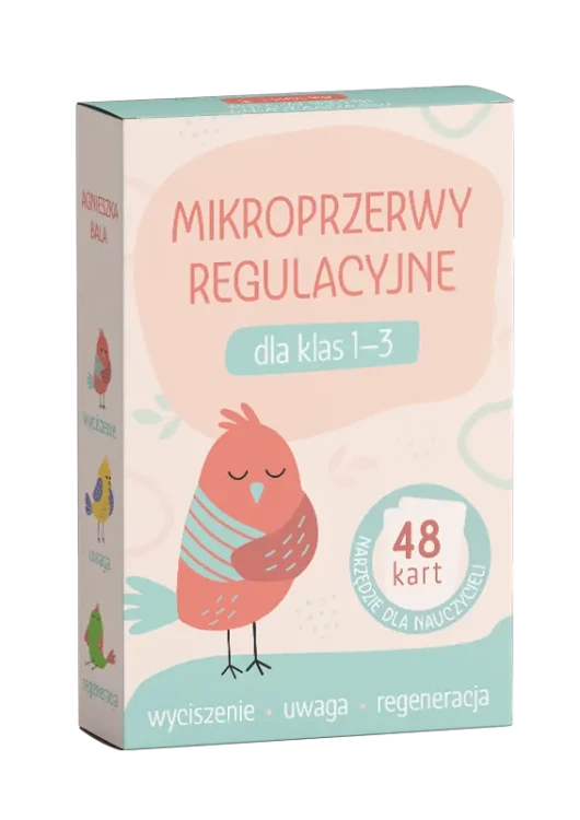 Zestaw 48 kart Mikroprzerwy regulacyjne dla klas 1–3 od Wir (T) do wyciszenia i koncentracji