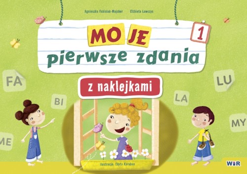 Okładka zeszytu "Moje pierwsze zdania z naklejkami. Zeszyt 1" WIR do nauki czytania metodą symultaniczno-sekwencyjną