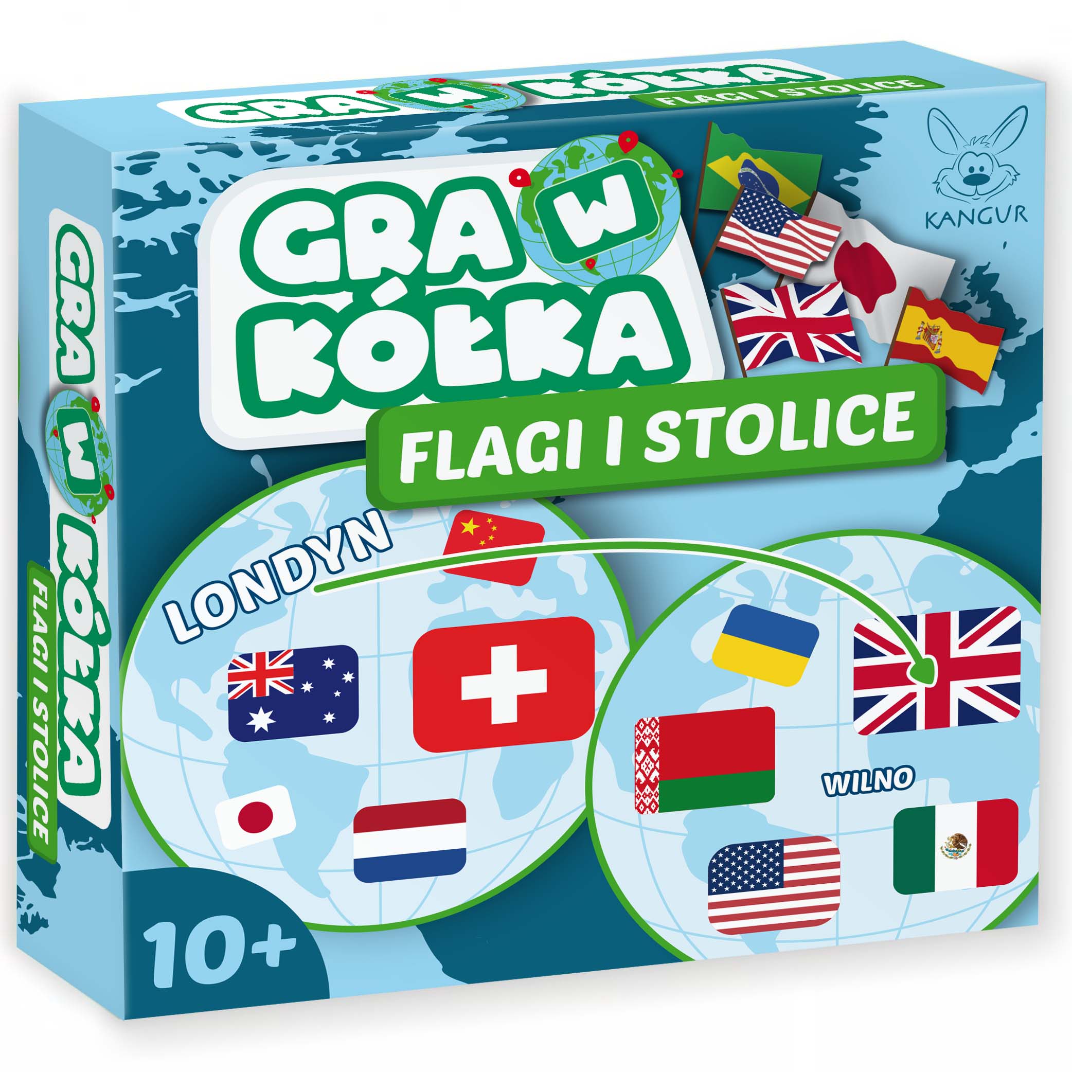 Gra w Kółka Flagi i Stolice Kangur – gra edukacyjna od 10 lat