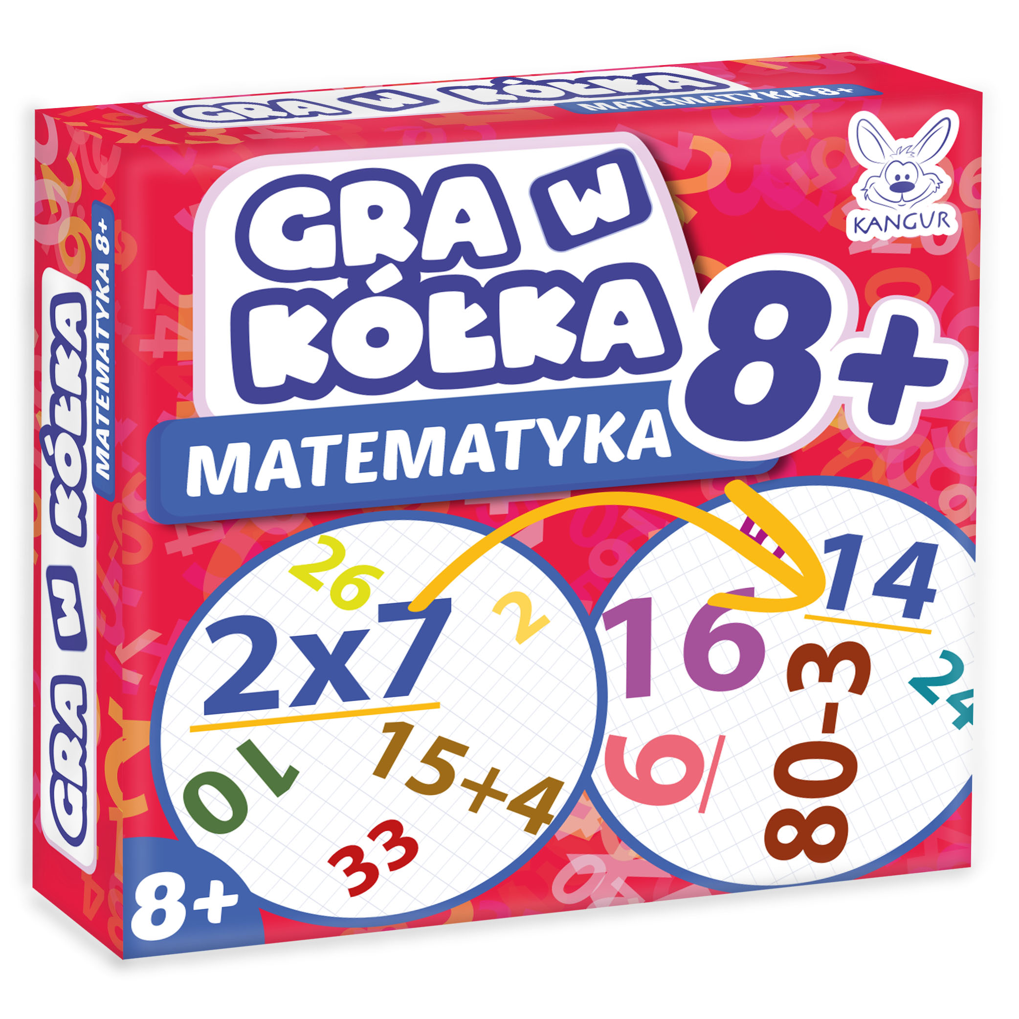 Gra w Kółka Matematyka 8+ Kangur – edukacyjna gra karciana do ćwiczenia liczenia