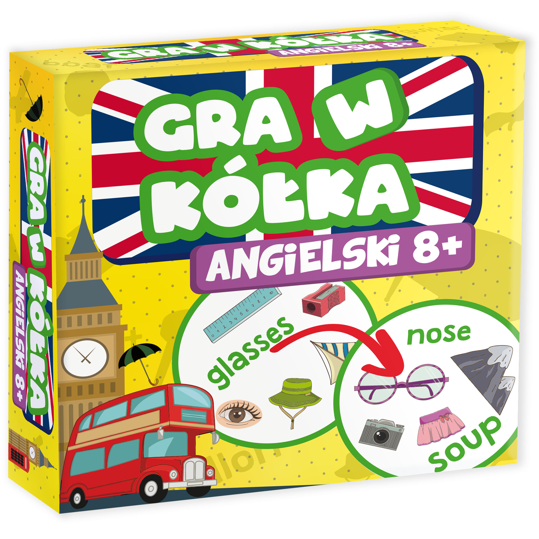 Gra w kółka Angielski 8+ Kangur – gra do nauki angielskich słówek dla dzieci