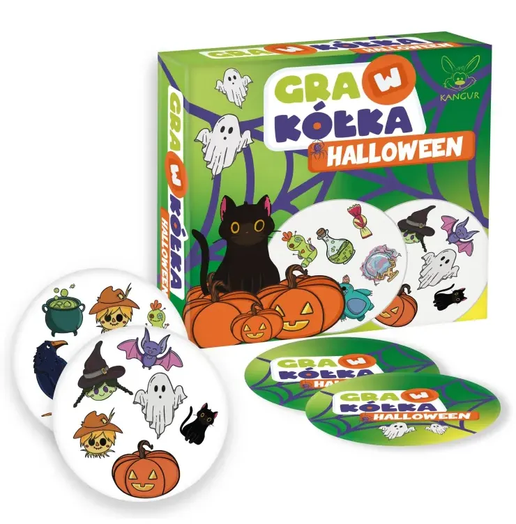 Gra w kółka Halloween – zestaw 29 okrągłych kart Kangur, dodatkowe zdjęcie produktu