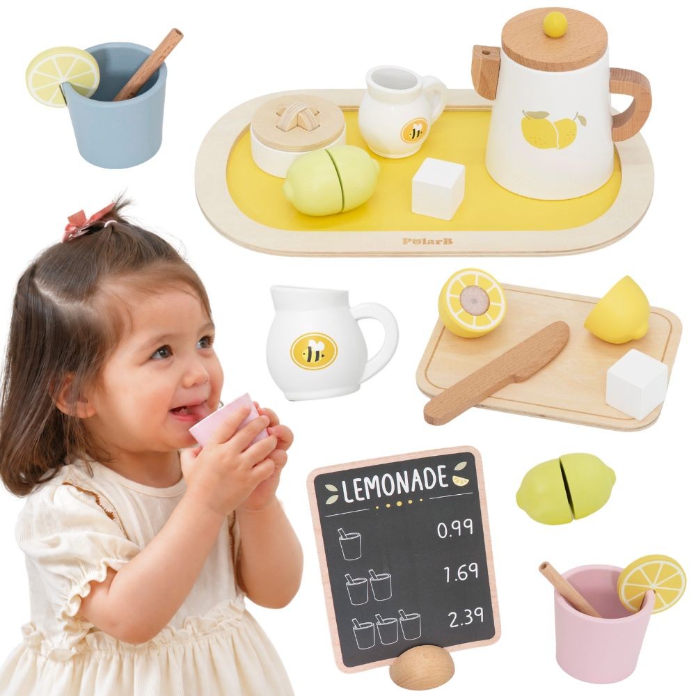 Drewniany zestaw do lemoniady dla dzieci 21 elementów