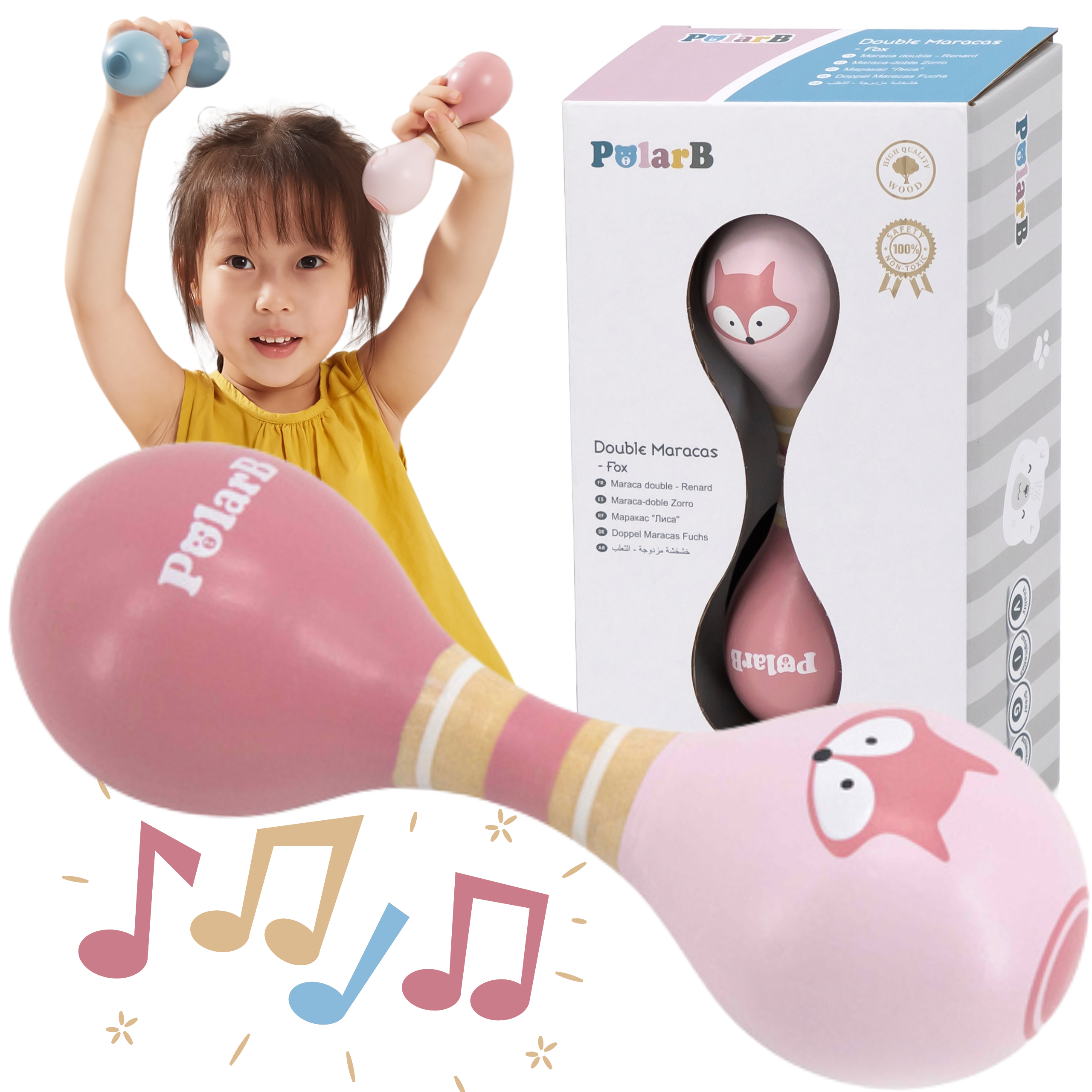 Drewniany marakas VIGA PolarB Lis 14,5 cm
