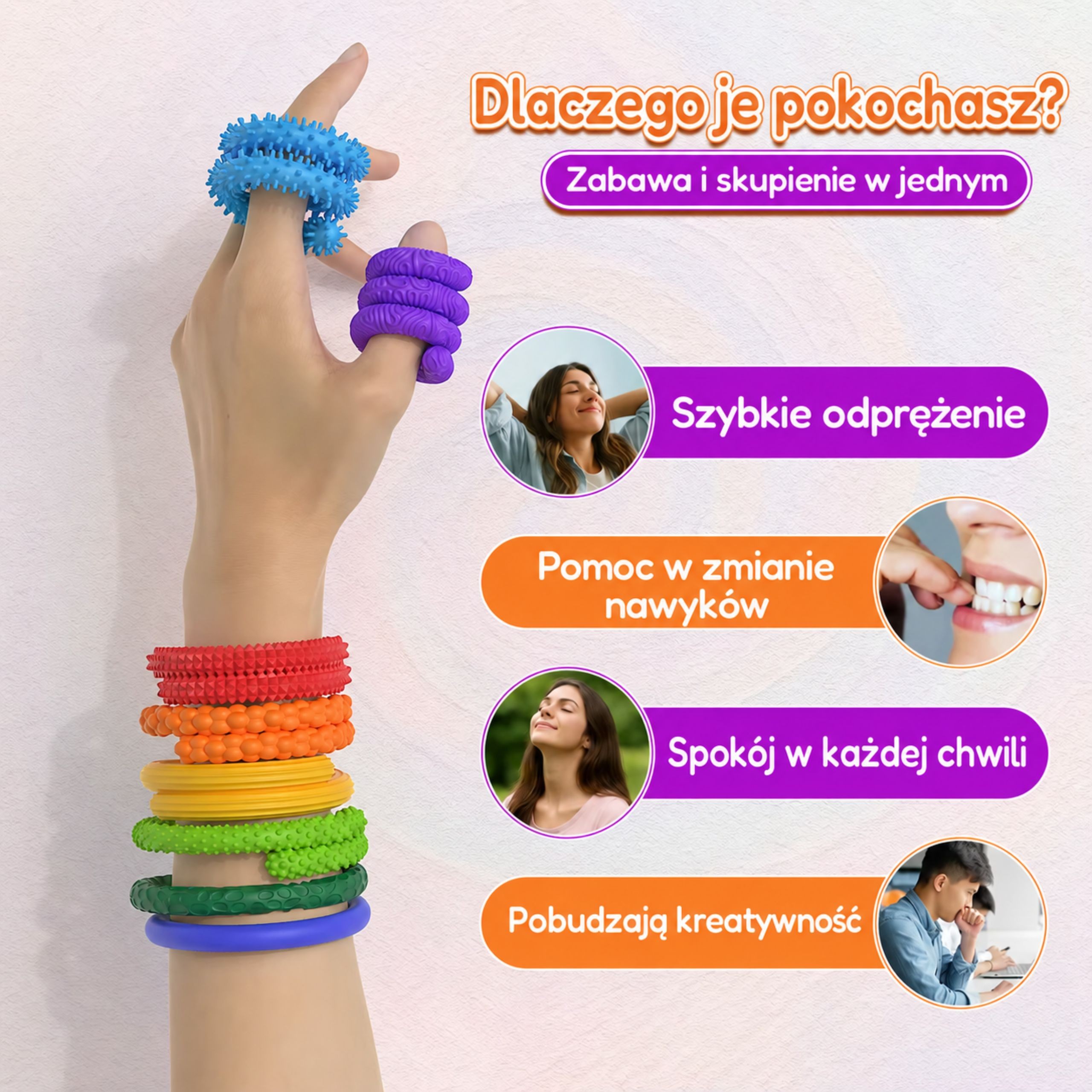 Elastyczne patyczki sensoryczne WOOPIE do wyginania, skręcania i zabaw dotykowych