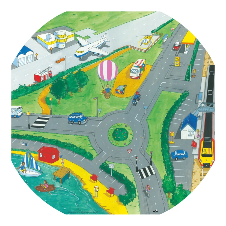 Mata edukacyjna Transport TTS do zabaw pojazdami na tacy Tuff