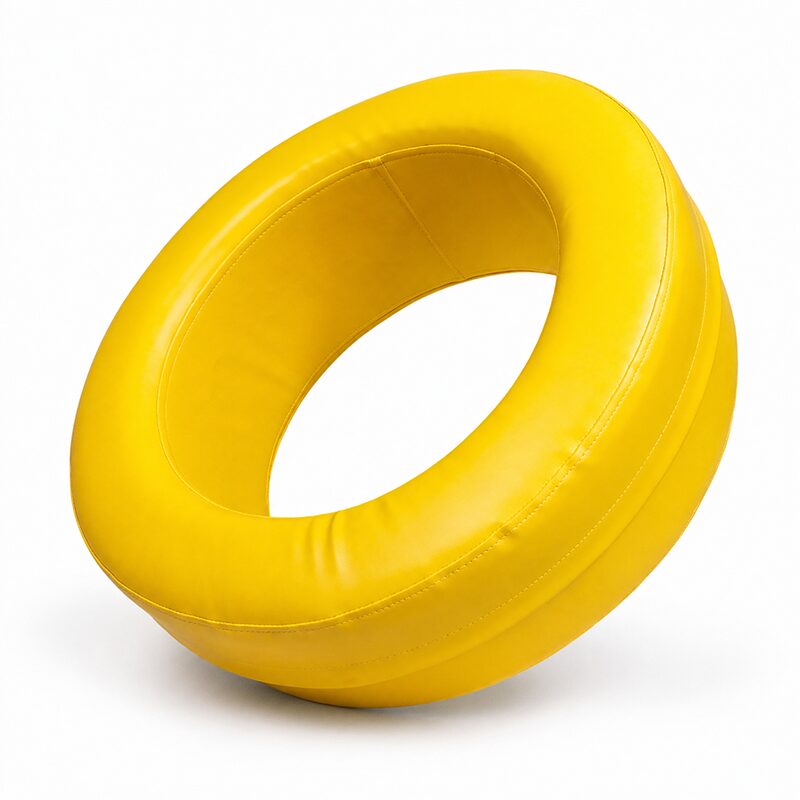 Mini beczka oponka 20 cm — ujęcie z przodu pokazujące całą kształtkę i strukturę powłoki, przydatne do oceny kształtu i wykończenia